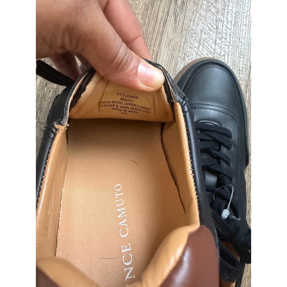 Vince Camuto Elowin Mens Black Gum Sole Sneakers Size 8M Low Top Lace Up Shoes - Picture 7 of 9